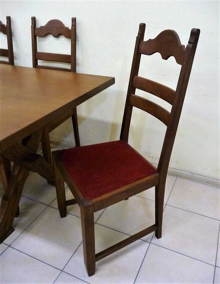 KLASYCZNY stół dębowy + 6 krzeseł