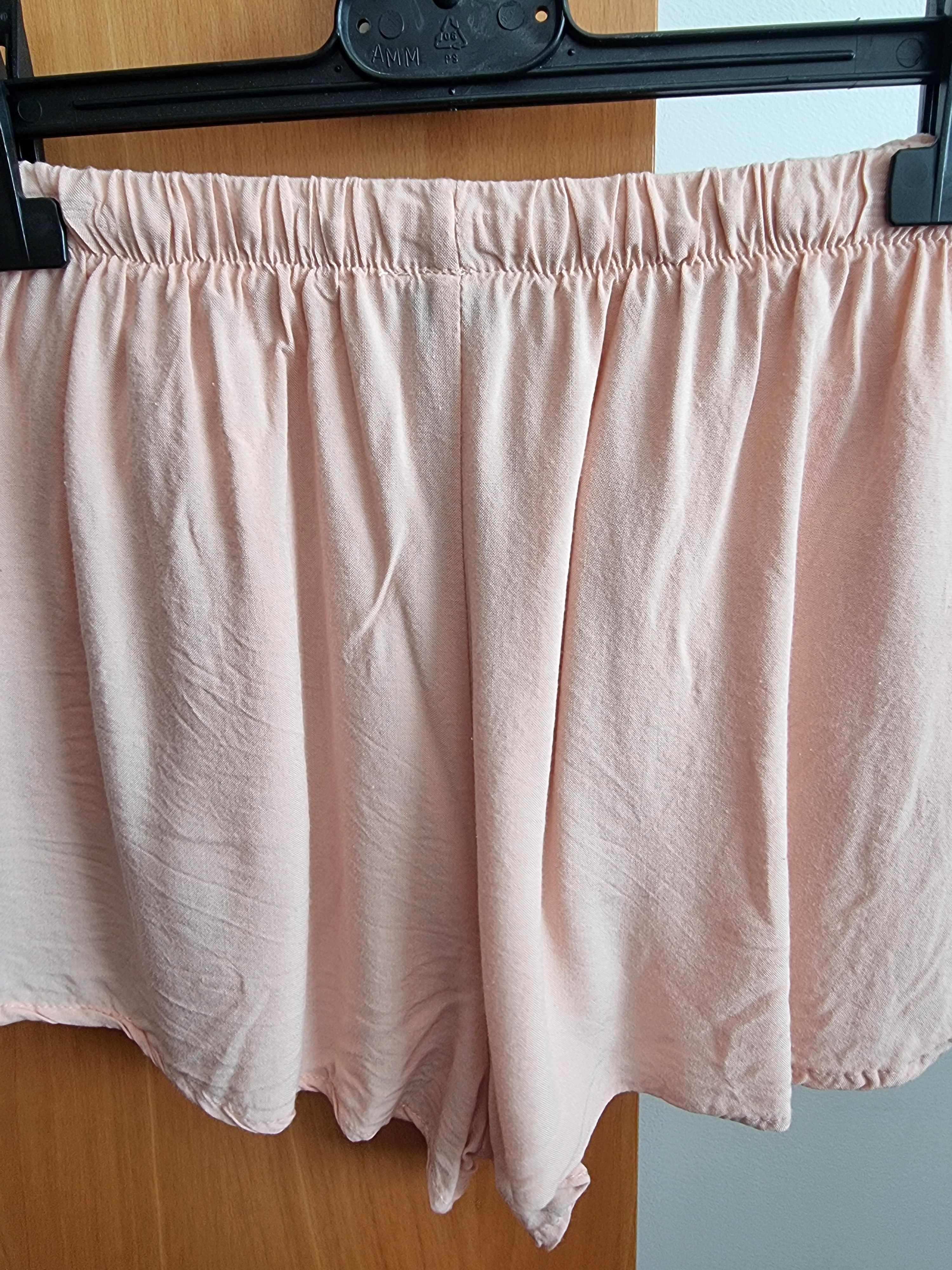 Calções curtos rosa Primark 100% viscose, tamanho 34