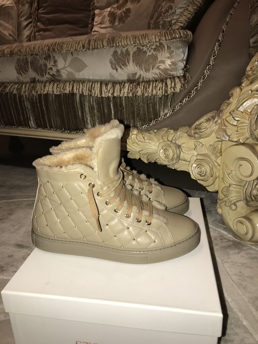 Шкіряні черевики з натуральною овчиною