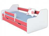 Łóżko dla dziecka DIONE 160x80 z szufladą i materacem+barierka