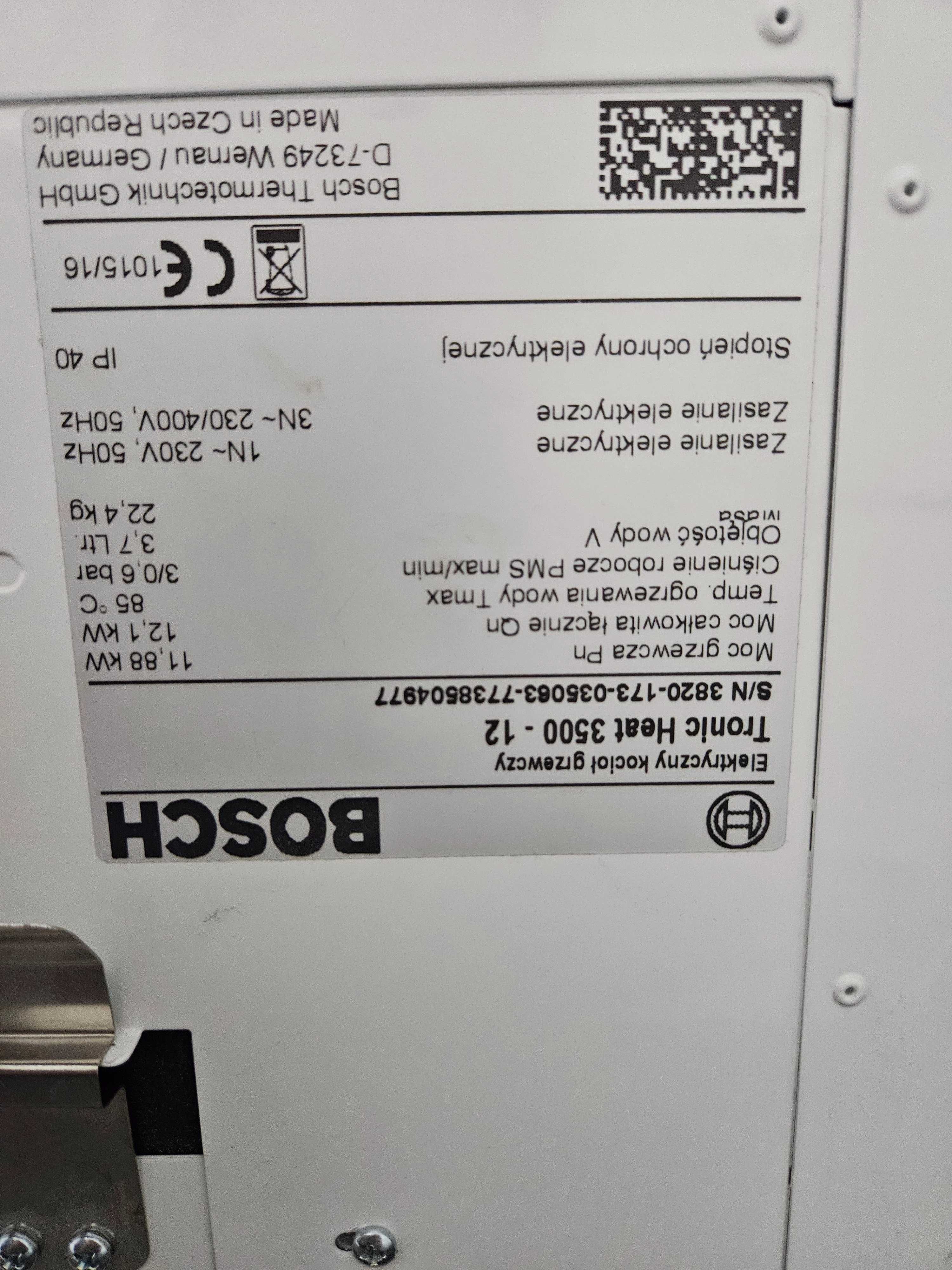 BOSCH TRONIC HEAT 3500 kocioł elektryczny piec 12 kW