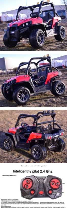 DUŻE auto dla dziecka BUGGY UTV na akumulator 2OSOBOWY 4X4