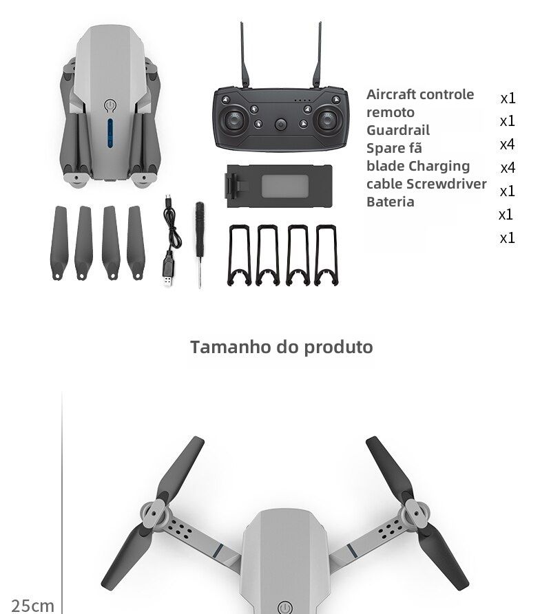 Drone com bag e acessórios