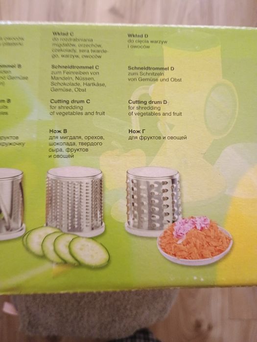 Maszynka do rozdrabniania warzyw 4 wkładki Lux Domik