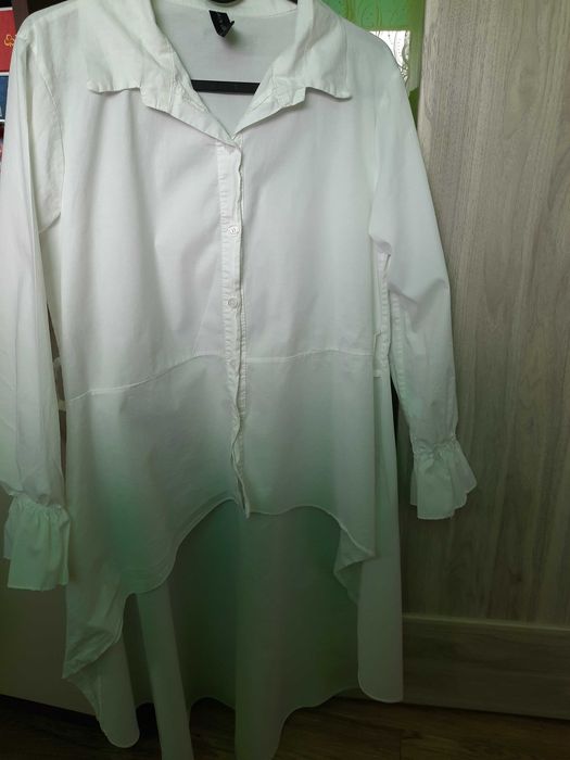 Długa biala koszula tyl dluzszy38 i inne