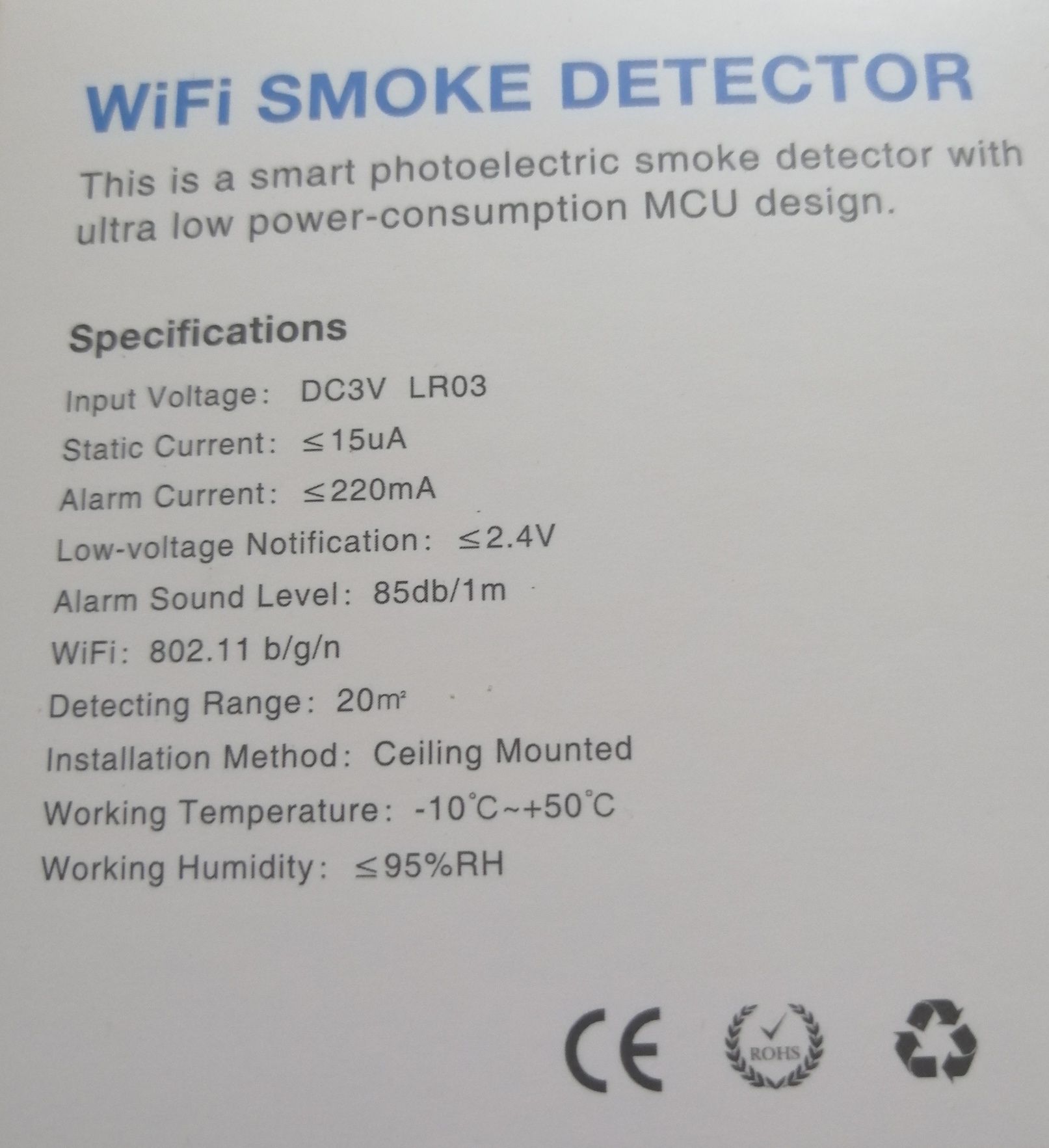 Czujnik detektor dymu wi-fi