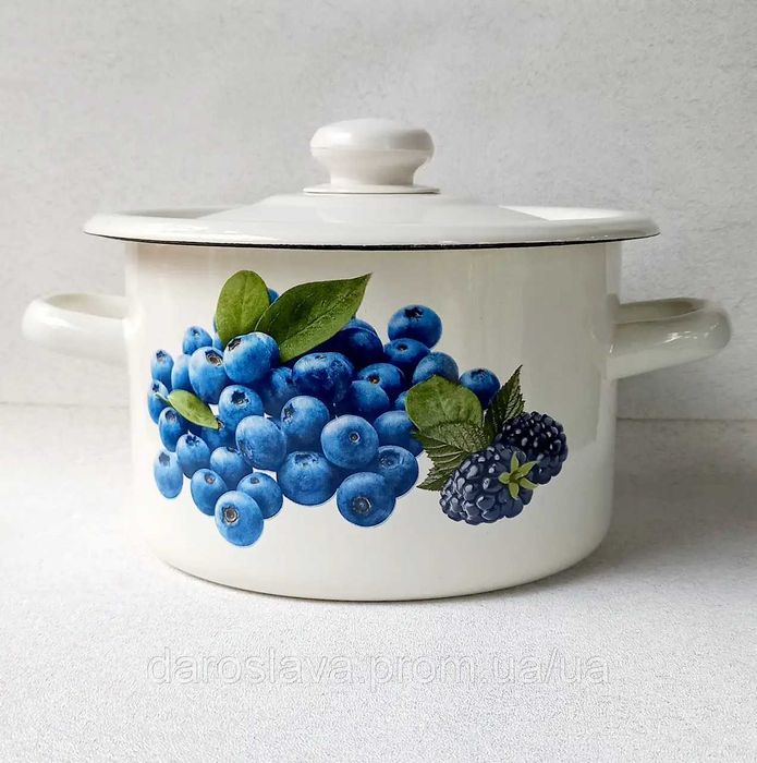 Каструля емальована Idilia (2 л), різні малюнки, НОВІ!