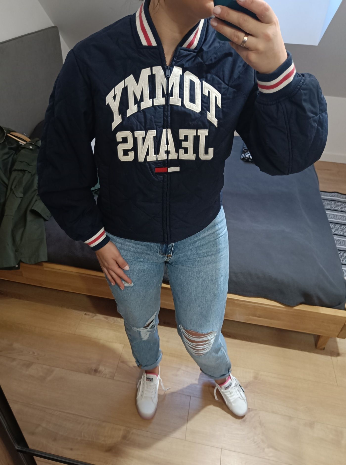 Nowa kurtka bomberka Tommy Jeans College r. XS S bejsbolówka Hilfiger