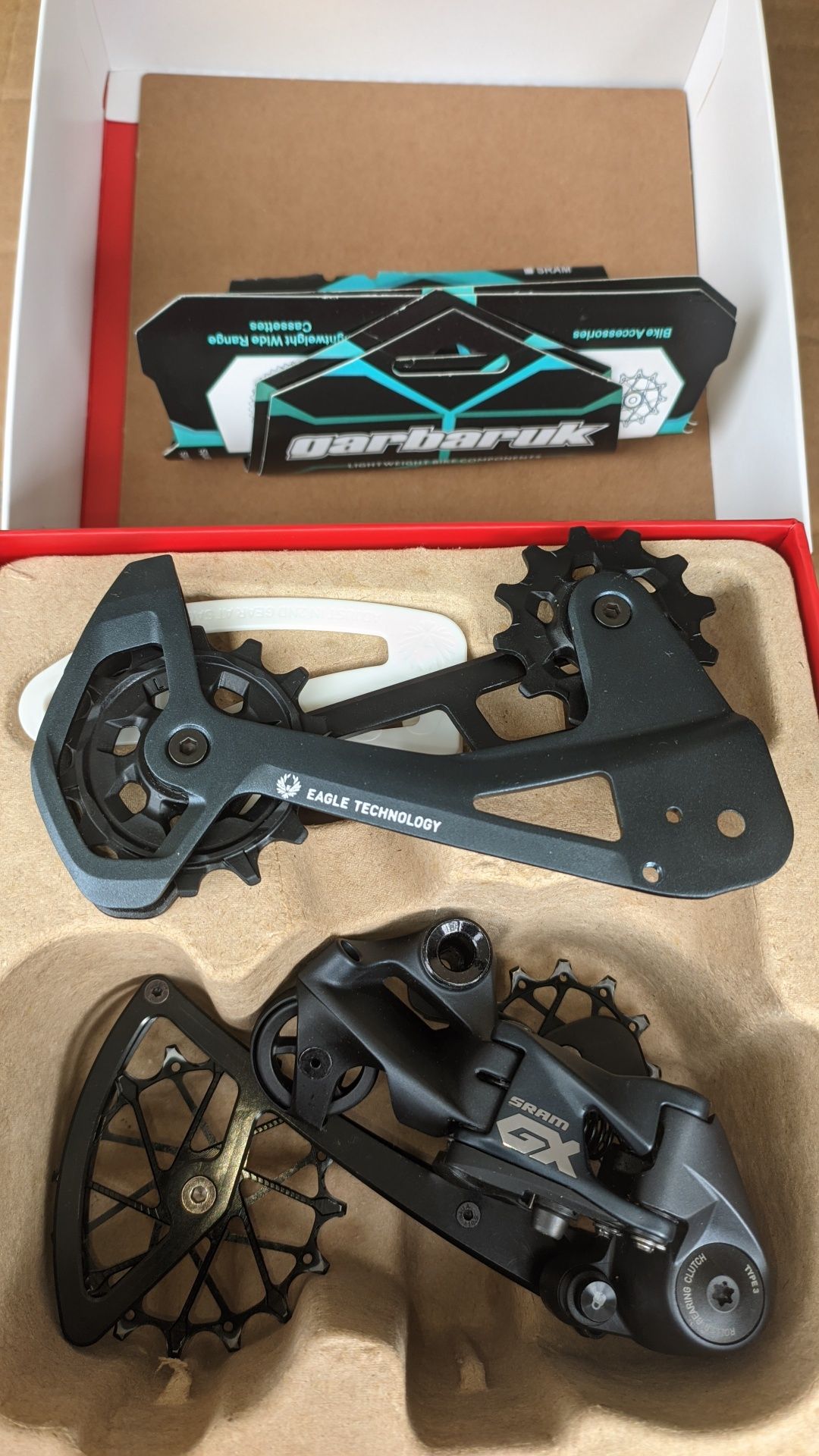 Desviador SRAM GX Eagle Lunar 12v + caixa e roldanas Garbaruk, = novo