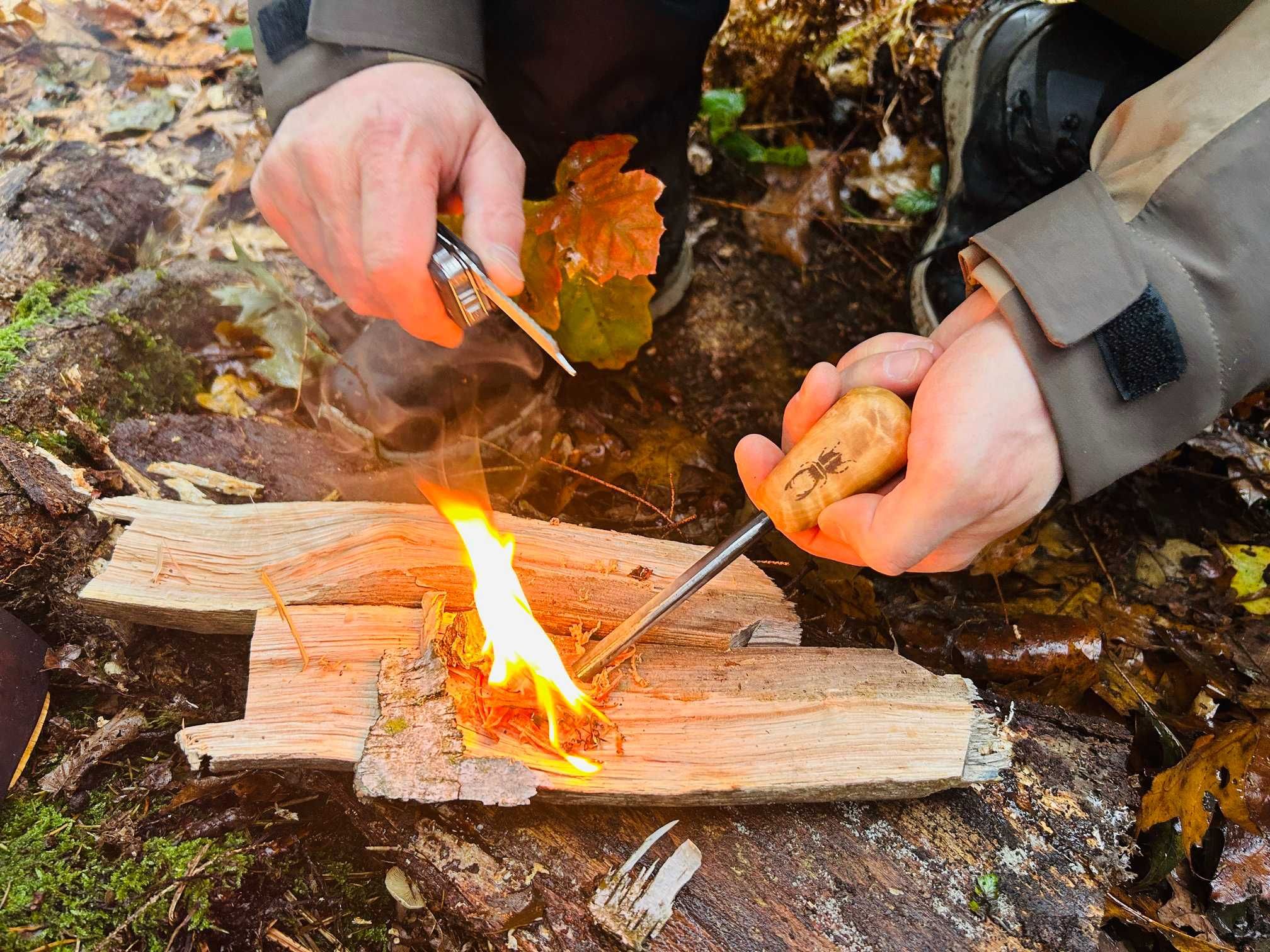 Krzesiwo bushcraftowe ze skrobakiem (wersja Delux) KOMPLET