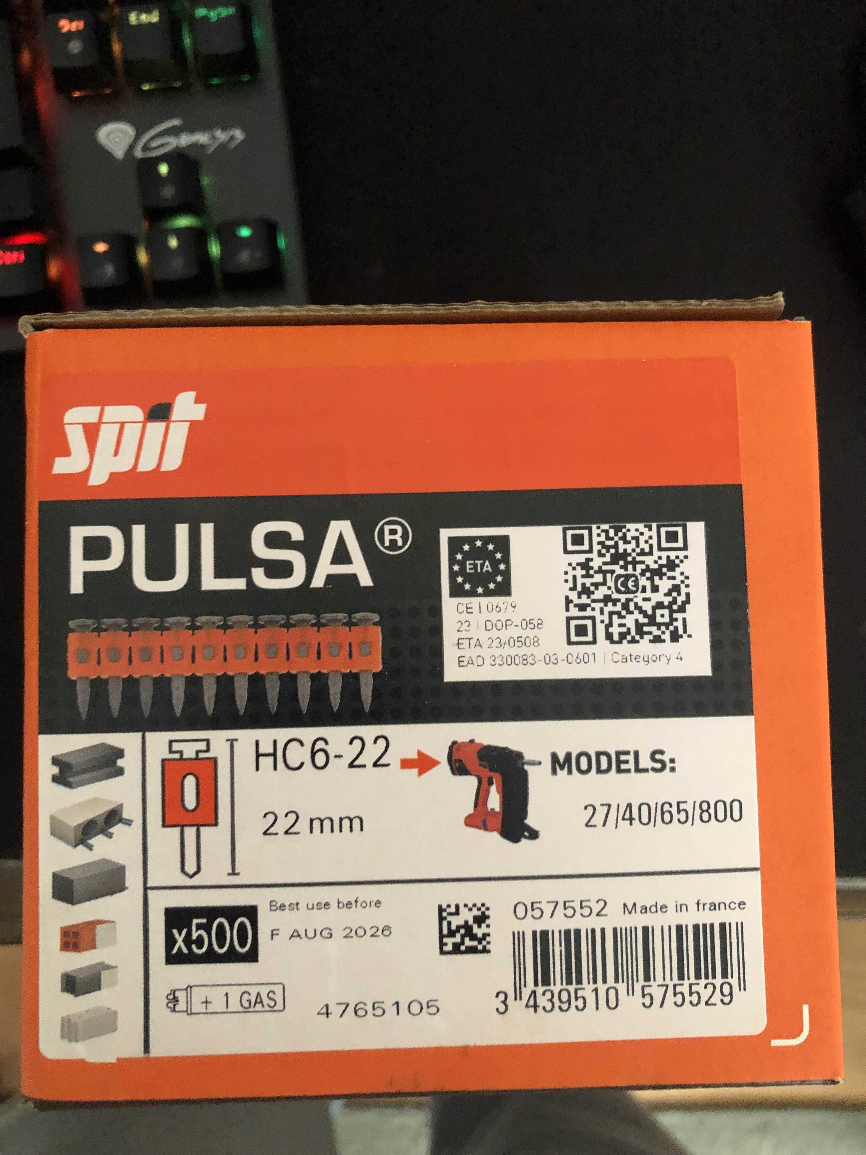 Gwoździe SPIT HC6-22 i HC6-15 + GAZ P800 - Nowe
