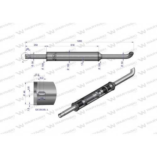 Tłumik okrągły długi 5.4kg 1280mm C-360 INOX WARYŃSKI