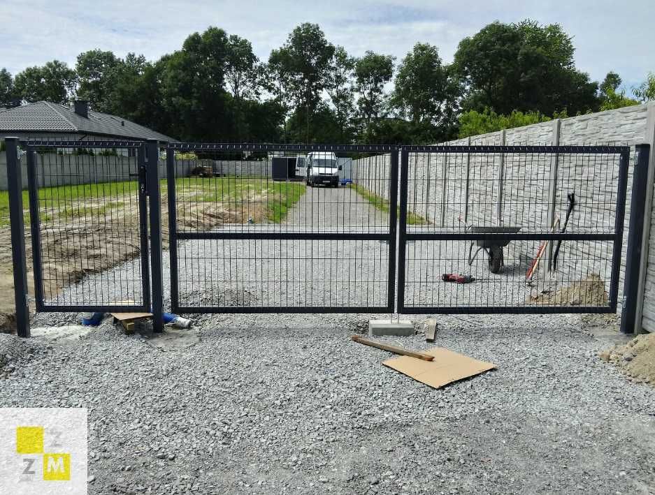 Brama wjazdowa dwuskrzydłowa panelowa 4m 150cm fi 5 -producent