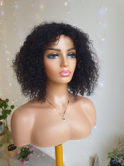 Peruka z włosów naturalnych czarna loki loczki afroloki Eva