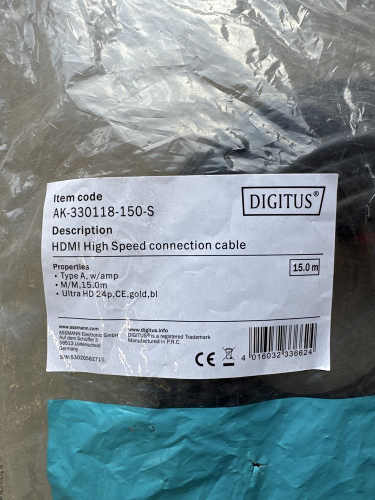 Przewód hdmi 15m ultra hd 24p