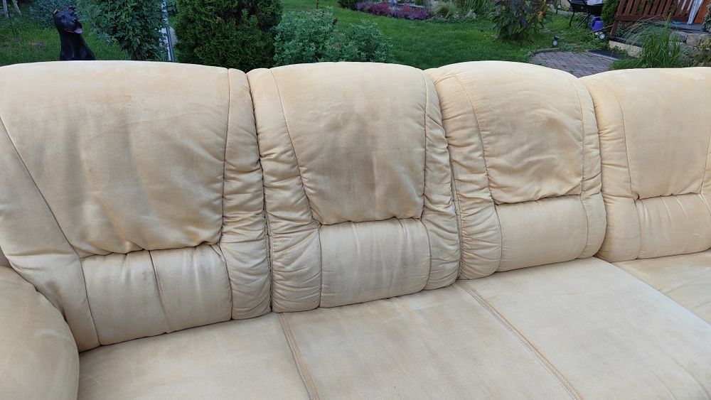Narożnik z funkcją spania, miły materiał,