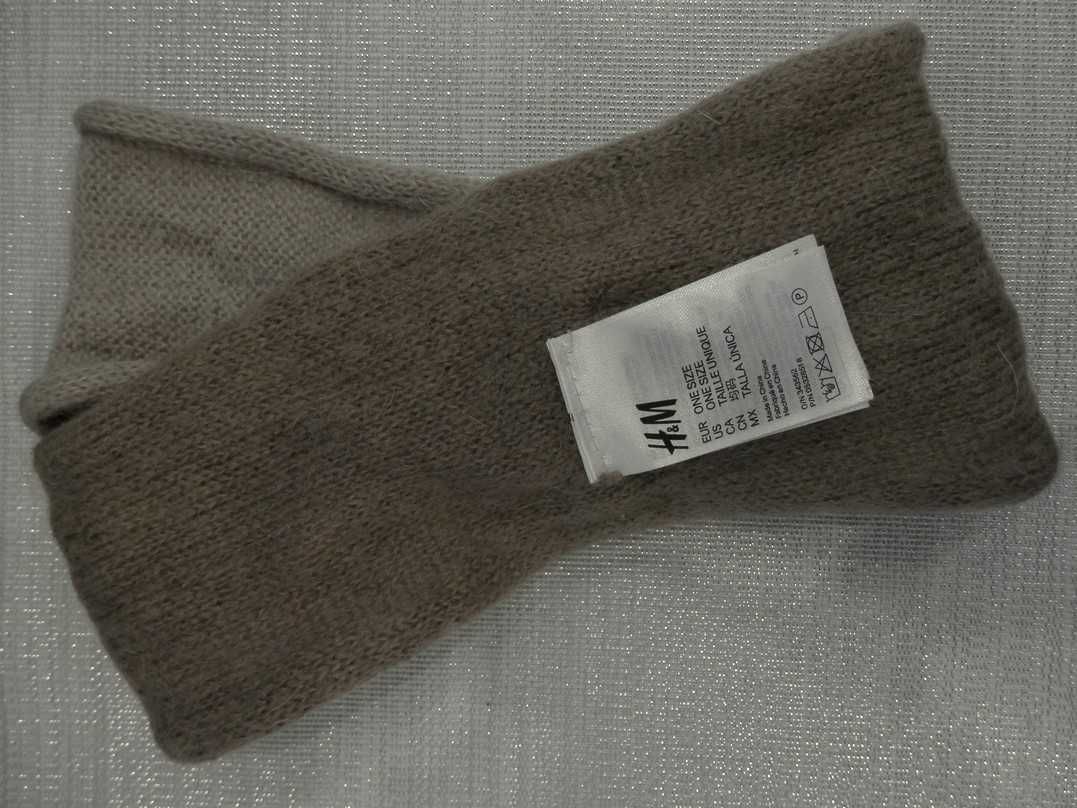 Opaska H&M na Uszy Zimowa Dzianinowa Beżowa Wełniana Moherowa