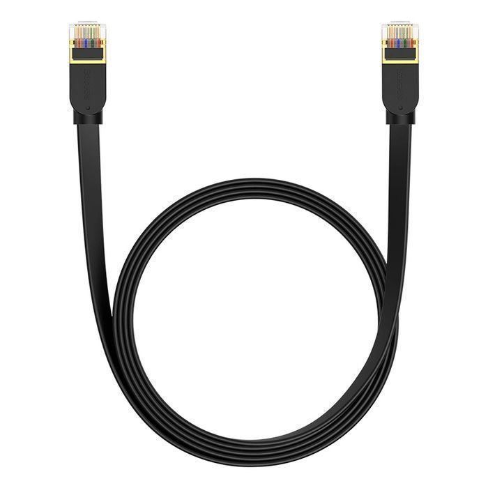 Baseus Szybki Kabel Sieciowy Rj45 Cat. 7 10Gbps 2M Płaski Czarny