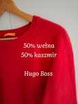 Czerwony wełniany sweter wełna kaszmir Hugo Boss