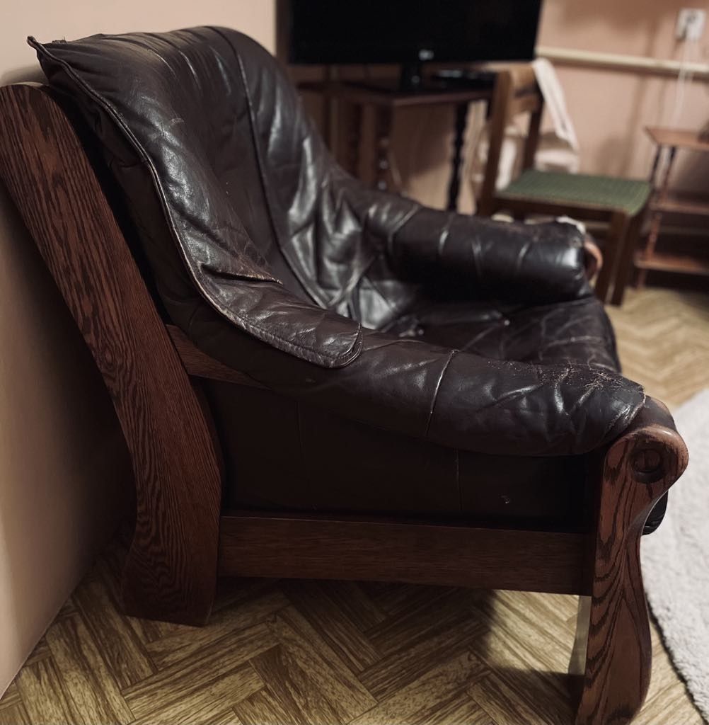 Sofa skórzana z fotelami