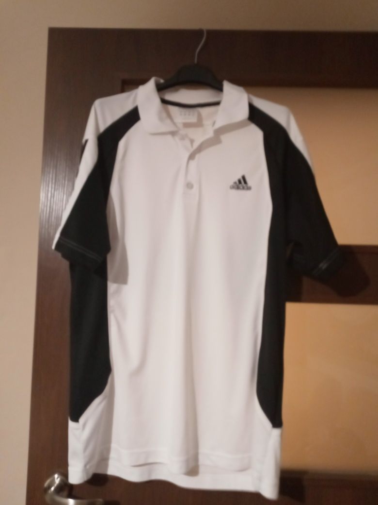 Koszulka meska polo Adidas M czarno biala