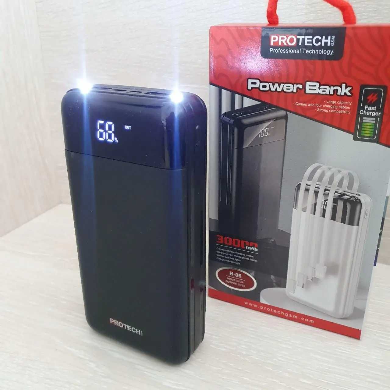 Повербанк, PROTech, 30000 mAh, Потужний Power Bank, зарядна станція