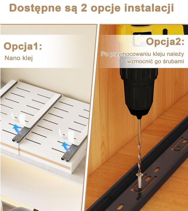 Szuflada kuchenna wysuwana 32-50cm regulowany organizer 25kg