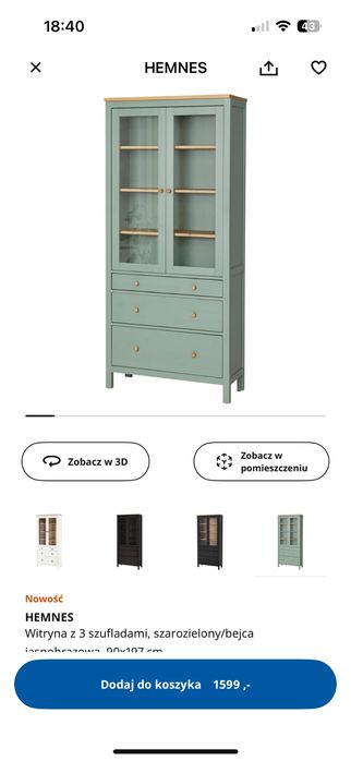 Witryna z 3 szufladami Ikea