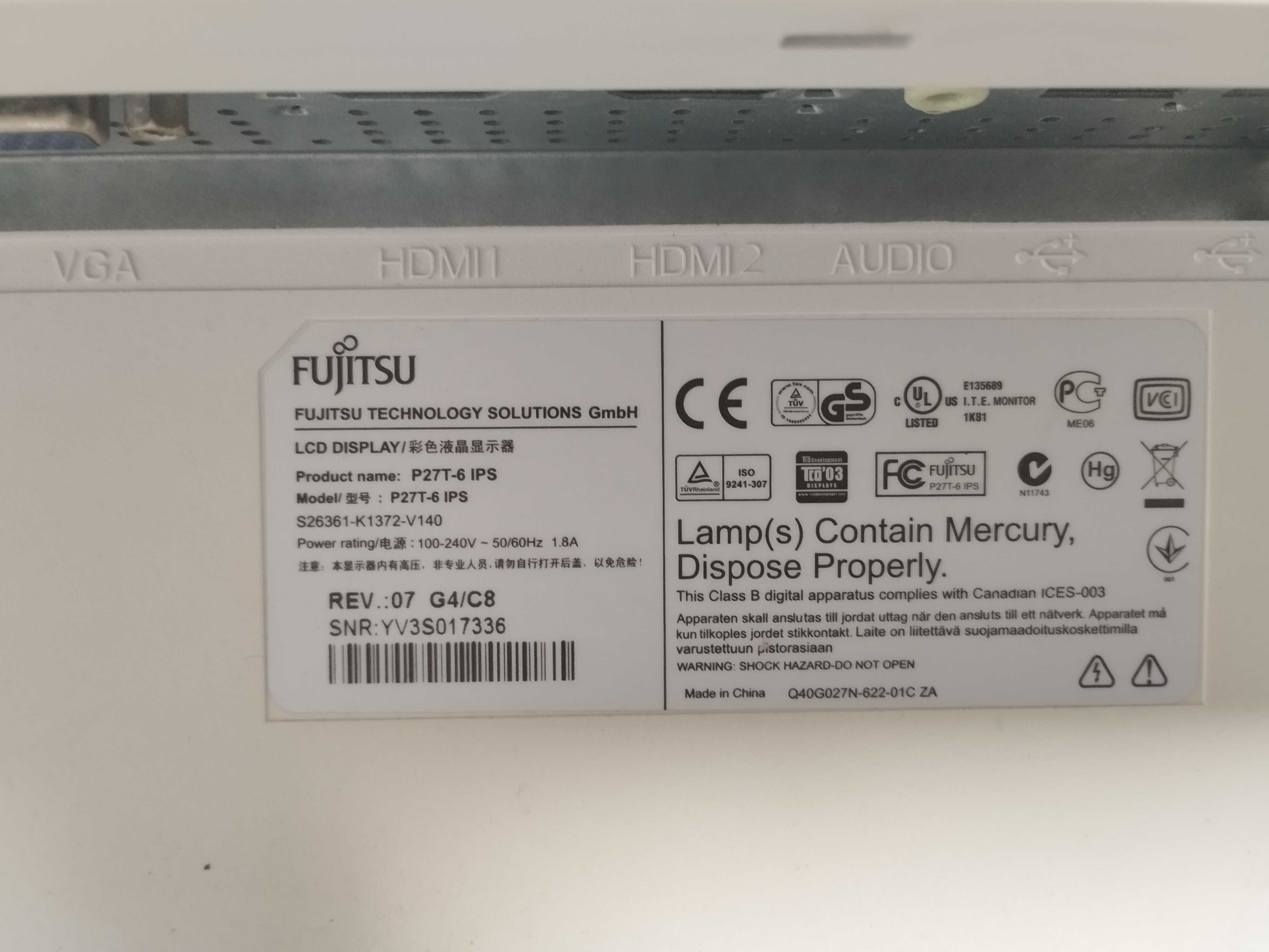 Podstawa, stopa do monitora Fujitsu 27 cali, P27T-6