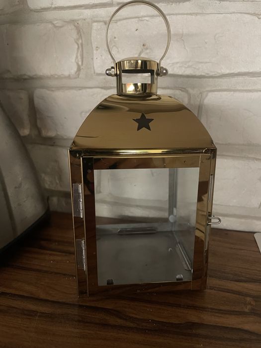 Glamour zloty lampion i swieczniki home you
