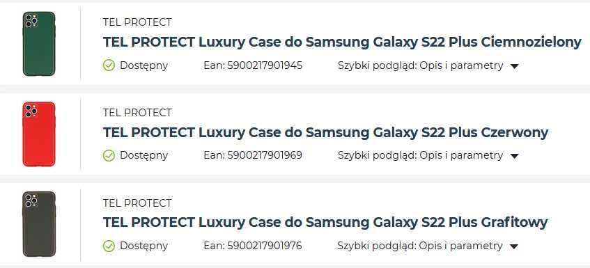 Etui TEL PROTECT Luxury Case do Samsung Galaxy S22 Plus ( 3 kolory )