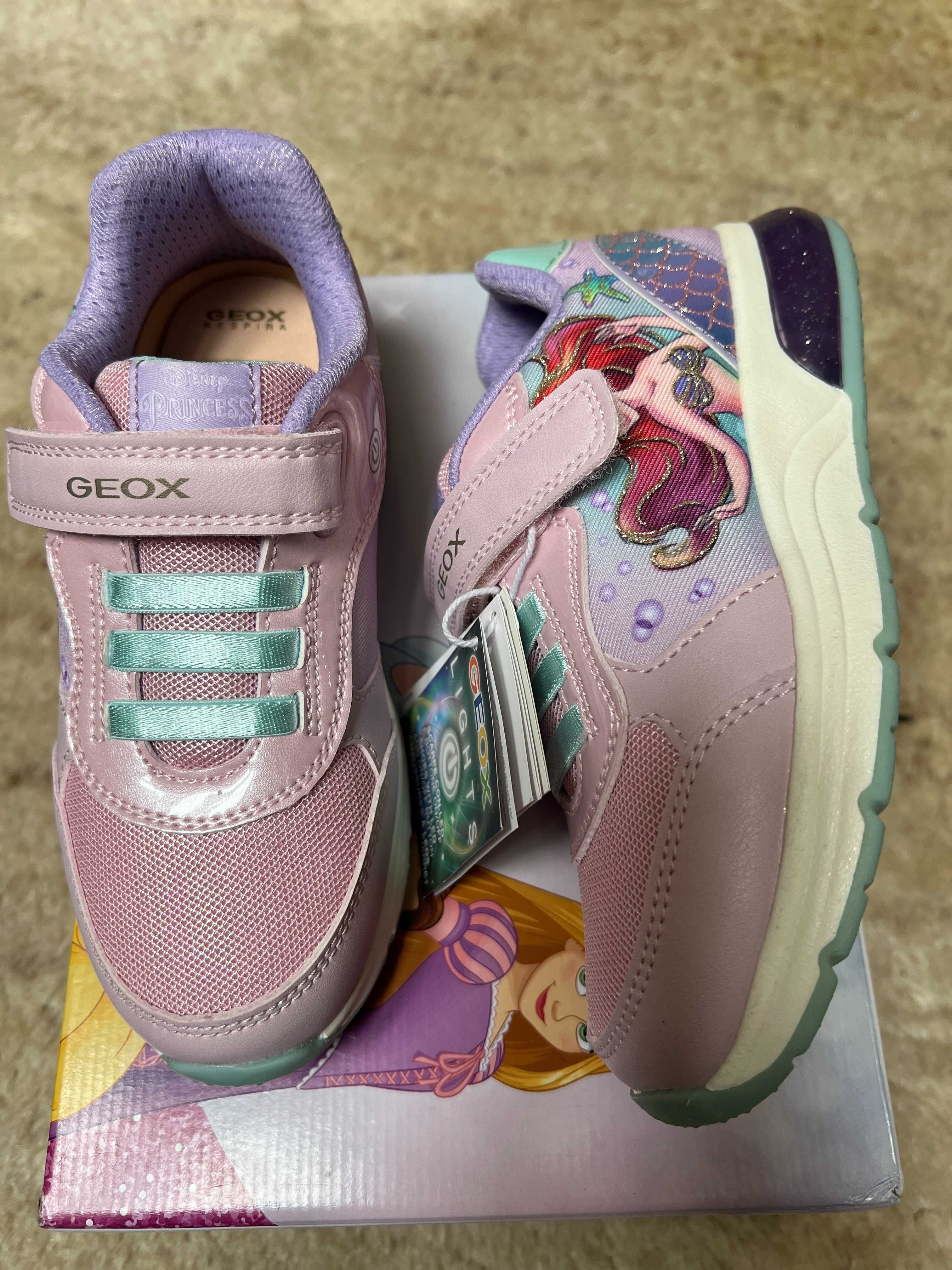 sneakersy Geox led Disney Princess roz 32/20,5  cm różowe rzepy