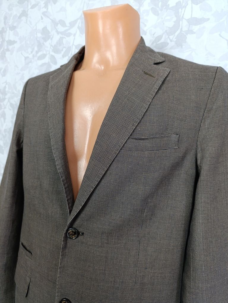 Marynarka Massimo Dutti 50 Brązowa w Kratkę