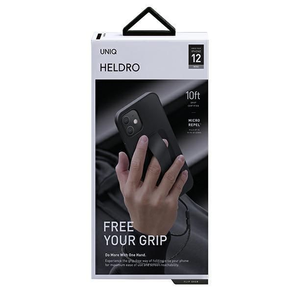 Etui UNIQ Heldro do iPhone 12 Mini 5,4" Czarny z Jony Nanosrebra