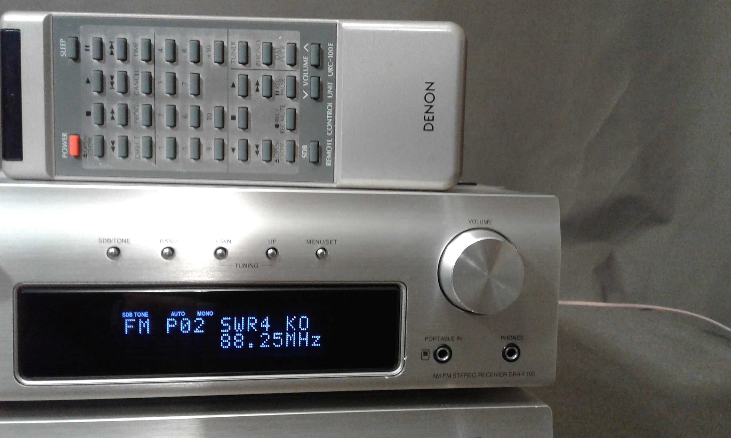 DENON DRA-F102,zestaw stereo,pilot