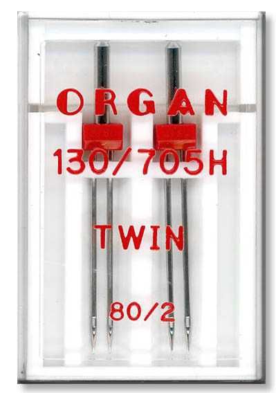Igły podwójne ORGAN Twin Uniwersal 80/2