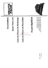 Katalog części Przyczepy samozbierającej Deutz Fahr Front opticut