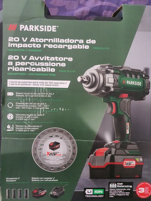 Aparafusadora impacto parkside NOVA