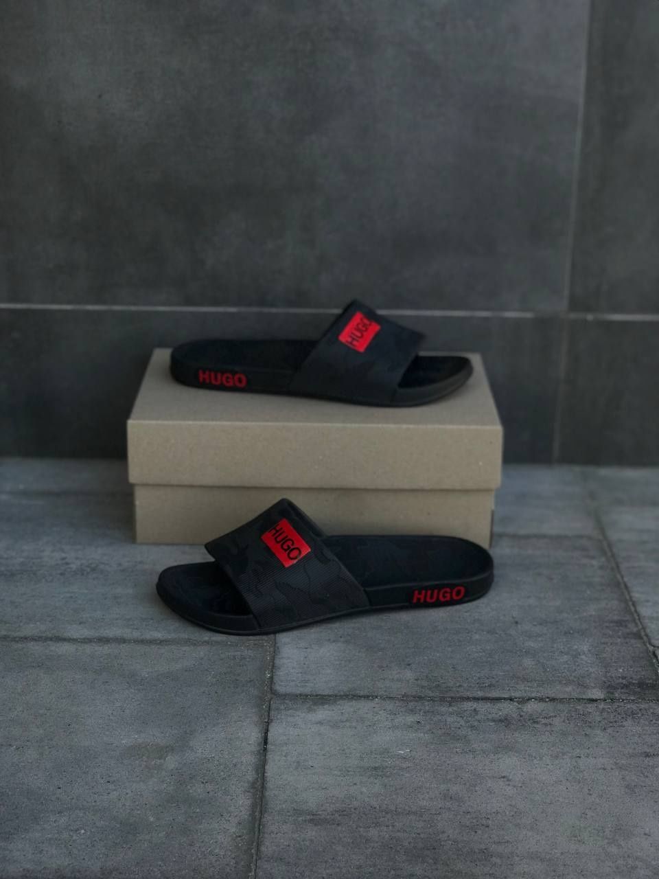 Мужские шлепанцы Hugo Boss Черные Шлепанцы Hugo Boss