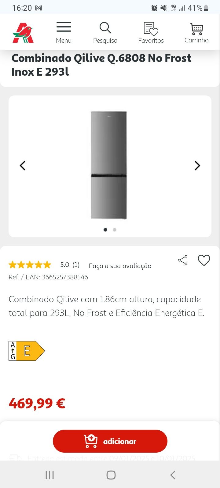 Frigorífico Combinado No Frost Novo