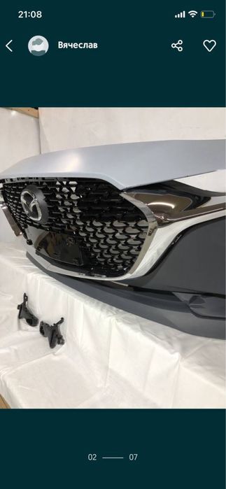 Mazda 3 BP 2019 2020 бампер гриль мазда 3 решітка хром бп