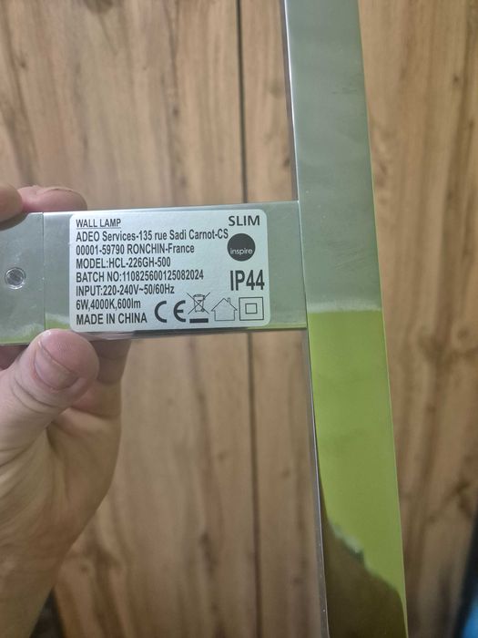 Lustro Led + Kinkiet Łazienkowy