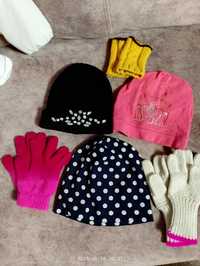Куртка, шапки, перчатки для девочки