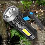 Lanterna potente 500m Longo Alcance  com Luz Lateral COB Recarregável