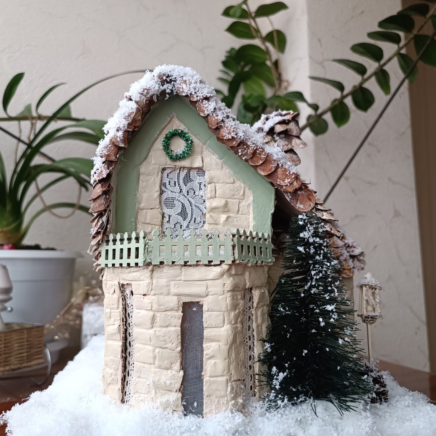 Новорічний будиночок з підсвіткою,різдвяний декор,поробки