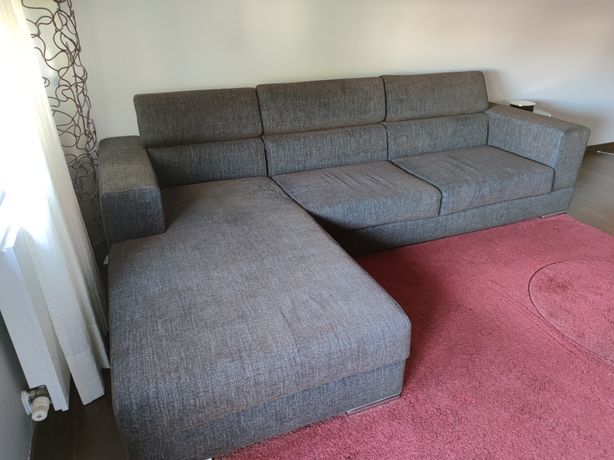 Sofá em tecido + chaise longue