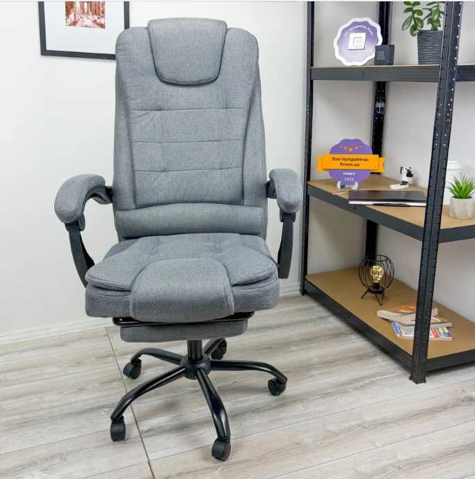 Офисное игровое кресло DEXON ткань экокожа подставка для ног Скидка