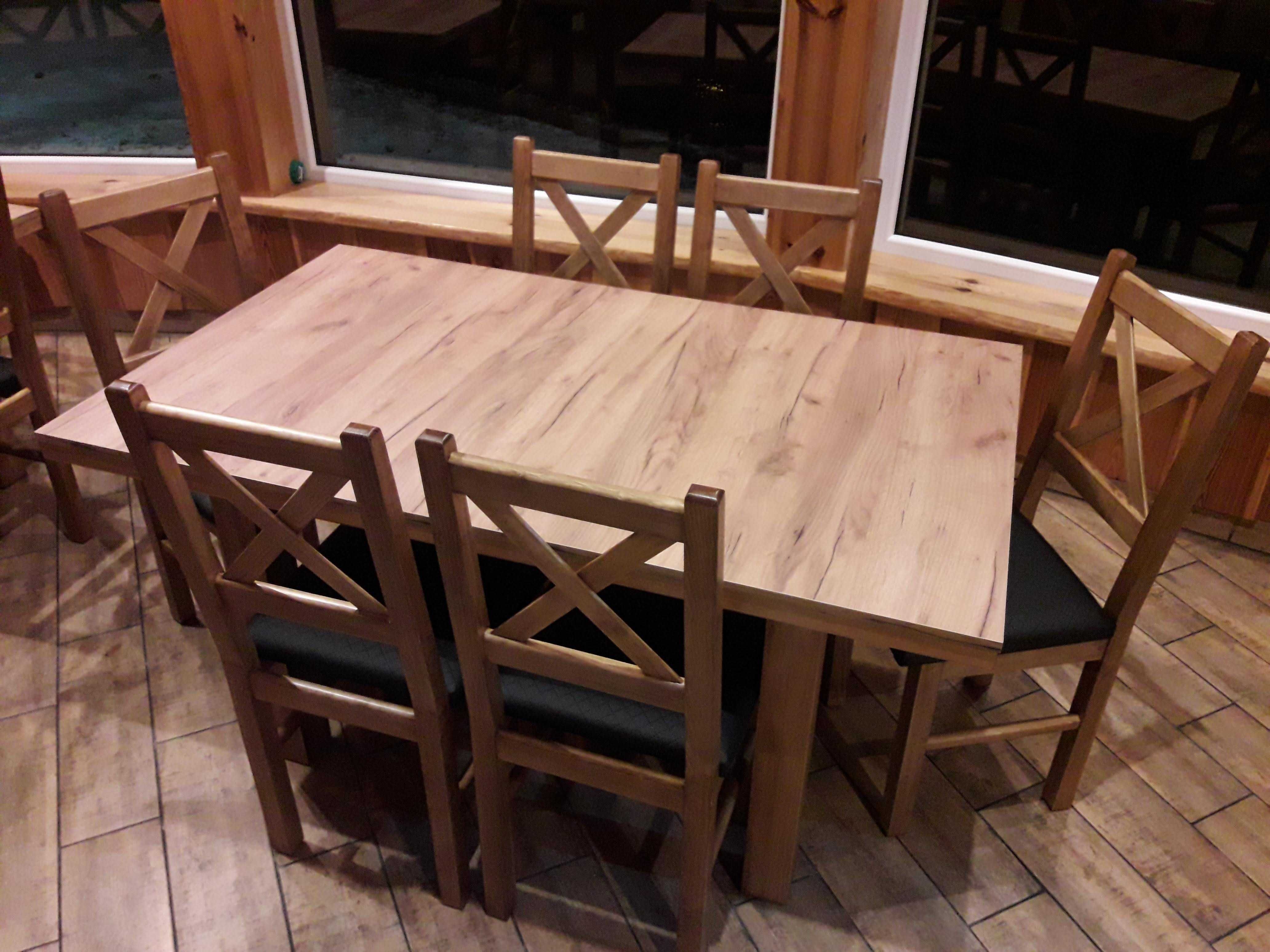 Komplet stolik 4 krzesła tanio i solidnie do baru restauracji nowe