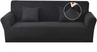 Narzuta na sofę 2-os, dzianinowa, czarna