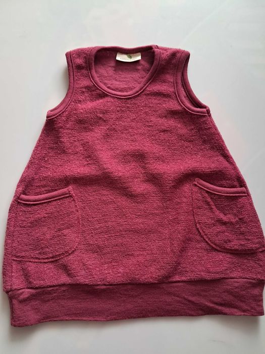 Sukienka/tunika Nostebarn, wełniana/wełna, bdb, r. 86/92